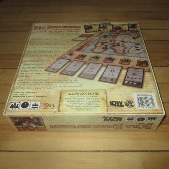Kill Shakespeare Board Game (IDW Games,2014) CIB - Picture 2 of 6